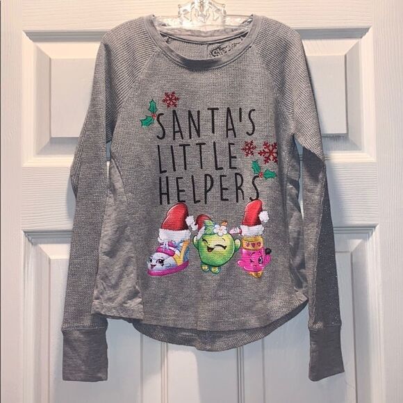 (5/$25) Shopkins Thermal Christmas long sleeve tee - Picture 2 of 5